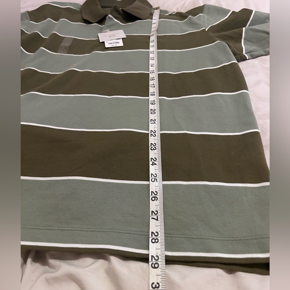 JW ANDERSON Olive and Sage Striped Polo Shirt - Picture 5 of 6